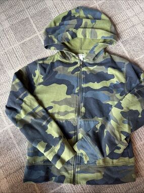 Kids' Camo Zip-Up Hoodie - Green Camouflage